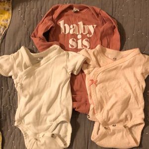 Set of 3 newborn onesies.